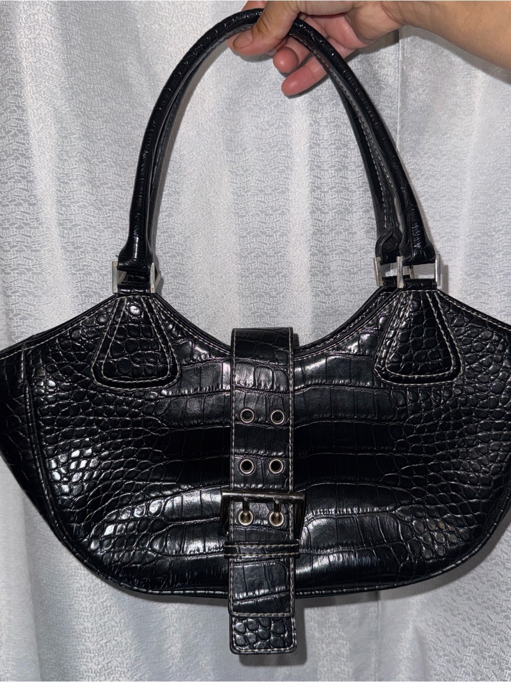 Crocodile print hangbag